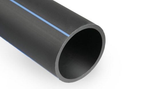 PE water pipe black with blue stripes
