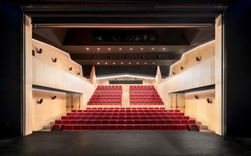 Auditorium-Theatre of Illueca. Brick Award 22 Category "Sharing public spaces". Mag�n Arquitectos SLP. Theater view