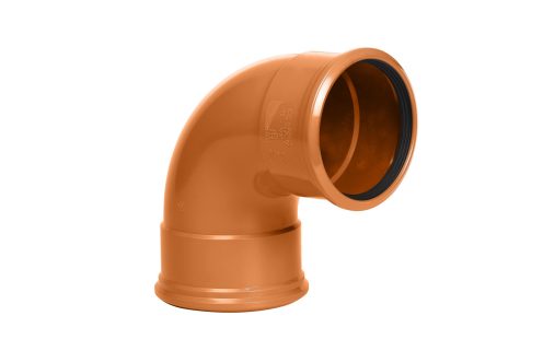 PVC Bocht 87° 30' MM roodbruin buitenriolering