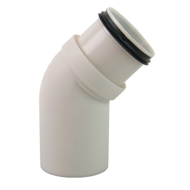 PP bend 50mm 45deg greywhite Smartline