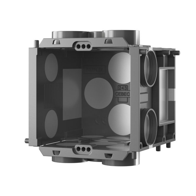 Boîte d'encastrement etanche a l'air - profondeur 65 - sans vis - B65+SV