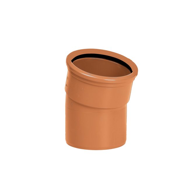 PVC Bocht 15° MS roodbruin buitenriolering