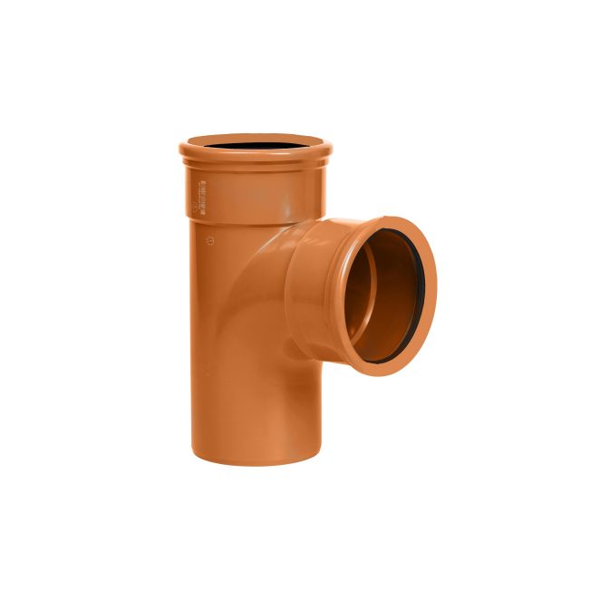 PVC T stuk 87° 30' MS roodbruin buitenriolering