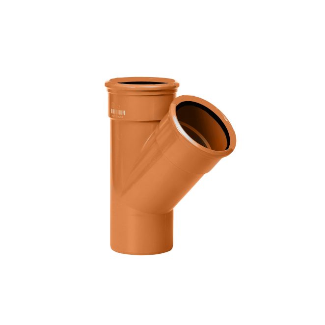 PVC Reductie T stuk 45° MS roodbruin buitenriolering
