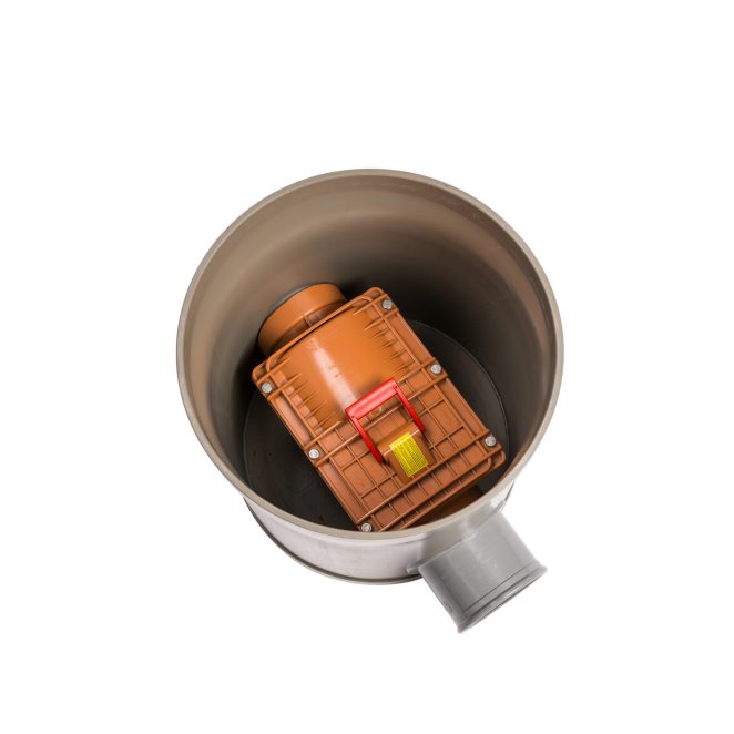 PVC Non-return valve built into inspection chamber