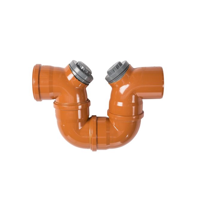 PVC U-siphon red-brown