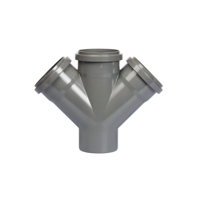 PVC Dubbel T stuk 45° MS buitenriolering