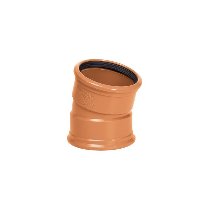 PVC Bocht 15° MM roodbruin buitenriolering