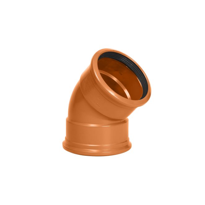 PVC Bocht 45° MM roodbruin buitenriolering