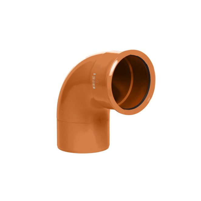 PVC Bocht 87° 30' MS roodbruin buitenriolering