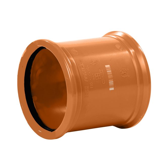 PVC Steekmof met stootrand roodbruin buitenriolering