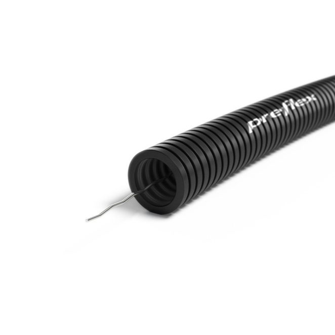 Preflex Black Empty pipe with pull wire without low friction