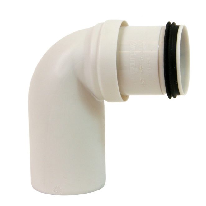PP bend 40mm 90deg greywhite Smartline