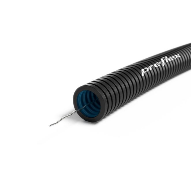 Preflex Zwart Lege buis met trekdraad