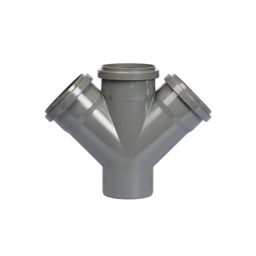 PVC double TEE SN4 Gris